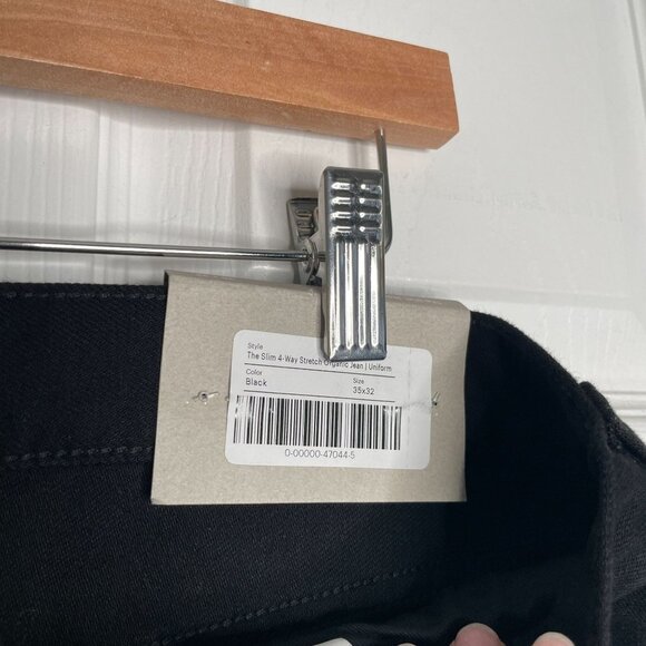 Everlane Uniform The Slim High Stretch Black Denim Jeans Men's Size 35x32 NWT - Picture 8 of 9